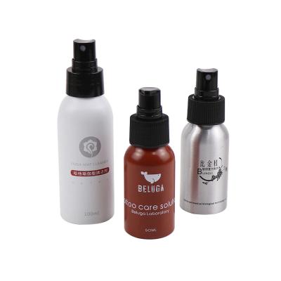 China 15ml 30ml 50ml 100ml 150ml eco-friendly paint aluminum cosmetic bottle with mist pump sprayer for sale