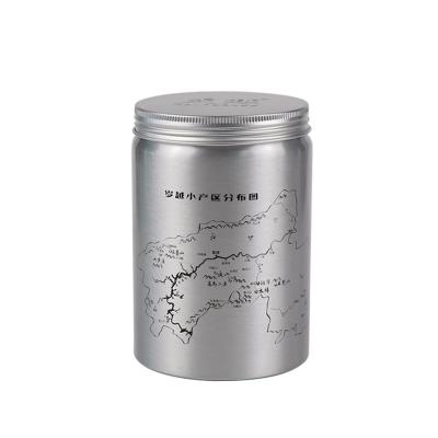 China Empty Recyclable Metal Coffee Tin Packaging Hinged Aluminum Canister Canister For Food for sale