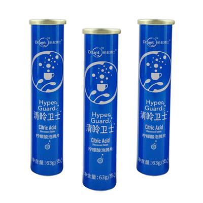 China Eco-friendly Vitamin C Tablet Tube Multivitamin Orange Effervescent Tablet Tube Health Food Packaging for sale