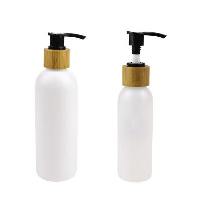 China Personal Care Shampoo Bottles Bamboo Lotion Bottle Cosmetic Plastic Serum Emulsion Bottle With Pump for sale