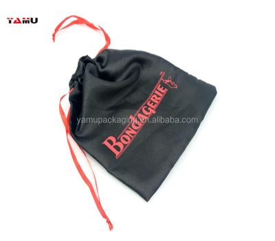 China Custom Recyclable Silk Printed Satin Drawstring Fabric Shoe Dust Bag With Logo for sale