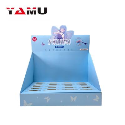 China Recyclable Folding Shelf Tray Packaging Paper Display Box Ready Corrugated Cardboard Display Box Retail Store for sale