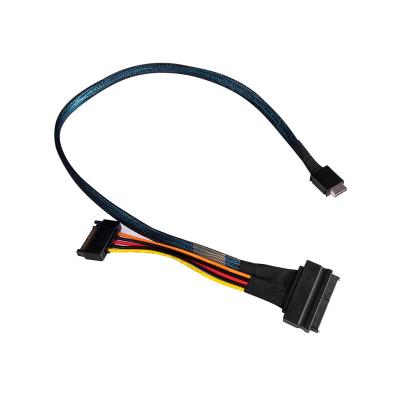 China OcuLink SFF-8611 To SFF-8639 U.2 PCIe 4.0 NVMe Computer With 15pin Power Data Cable Around 7000mb/s Transfer Speed for sale