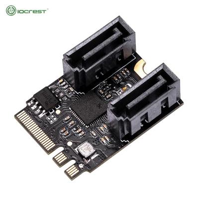 China IOCREST M.2 ngff to 3 sata adapter card A key and E key 2 to free driver 22x30 mm ports SATA 6Gb/s adapter card 2230mm size for sale