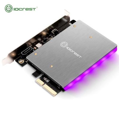 China M.2 PCIe SSD nvme and M.2 SATA SSD card with RGB LED light and 12v/5v 2230 heatsink for sale