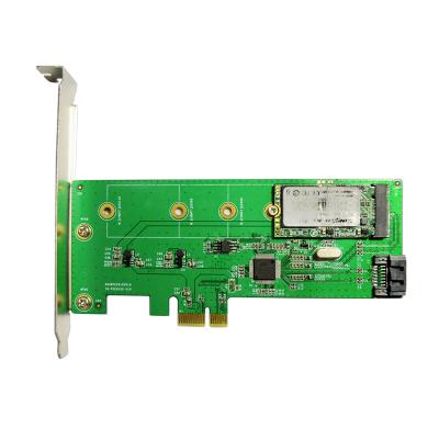 China IOCREST PCIe to M.2 (NGFF) +1SATA6G SSD (Hybrid HDD/SSD HDD M.2 SATA SDD Hybrid Controller, Marvell 88se9130 Chipset for sale