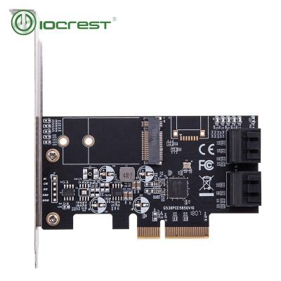 China IOCREST ssd m.2 ngff pci express 3.0 port and 1 m.2 b gen 3 ssd 4 ports sata 6g left head support 2230,2242 2230 for sale