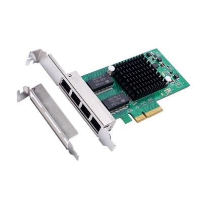 China Desktop 4 Ports Gigabit Ethernet PCI-E x4 Network Interface Card Intel i350 for sale