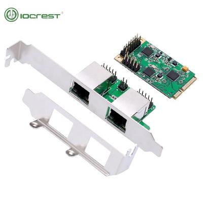 China Desktop support mini low profile realtek chip 1000mbps Ethernet PCI-e 2 port LAN card for sale