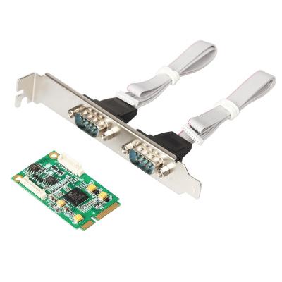 China HOT Selling Mini PCIe 2 Slot IOCREST Mini PCIe 2 Port Mini Serial Card rs422/485 for sale