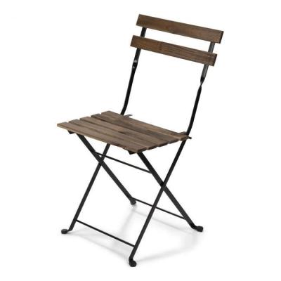 China Contemporary Vintage French Slatted Metal Event Vintage Folding Chair Cafe Bistros Rental Chair for sale