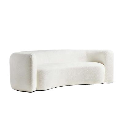 China Italian Nordic Style Extended Curved White Boucle Sofa Luxury for sale