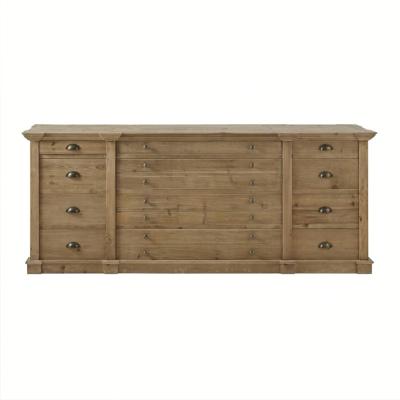 China French Farmhouse Antique Reclaimed Drawer Wood Storage Cabinet Living Room Bedroom Sideboard Furniture With Multiply Drawers for sale