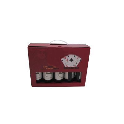 China Recyclable Recycle 5 Bottle Wine Box Beer Bottle Corrugated Paper Box With Handle for sale