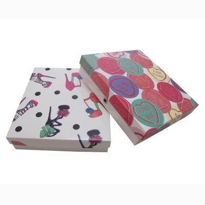 China Recyclable Custom Colored Print Recycled T Shirt Kraft Paper Box With Ribbon for sale