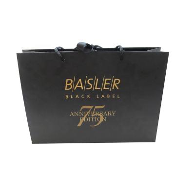 China High Quality Recyclable Wholesale Custom Logo Paper Bag Black Cheaper Paper Bags for sale