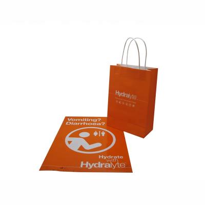 China Recyclable Recyclable Kraft Paper Bag With Your Own Logo , Custom Shopping Paper Bag For Food With Handle for sale