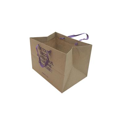 China Recycled Materials Wholesale Square Handbag Bottom Kraft Paper Bag Brown Kraft Bag Several Specifications for sale