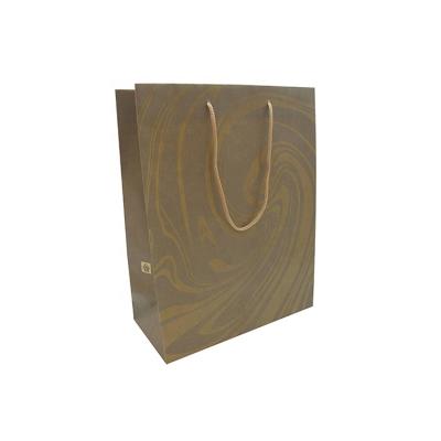 China Recycled Materials Wholesale Logo Take Away Brown Kraft Promotional Shopping Gift Custom Paper Bag With Handle for sale