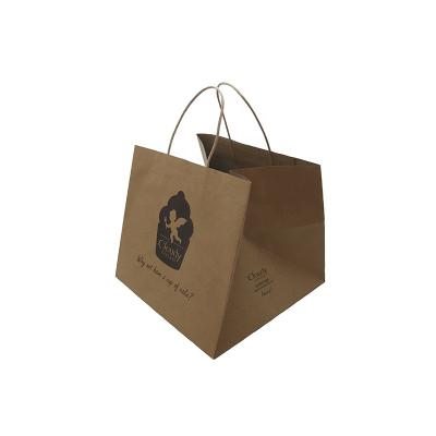 China Factory Supply Recyclable Custom Cartoon Logo Printed Brown Kraft Paper Bag Coffee for sale