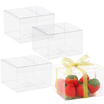 China Recyclable 4x4x2.5 Customized Clear PVC Plastic Box Packaging Favor Display Container for sale