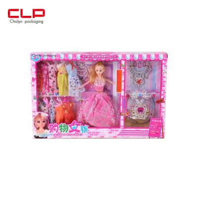 China Cholyn Factory Price Recyclable Custom Toy Dress Up Kit Doll Plastic Packaging Boxes Lovely for sale