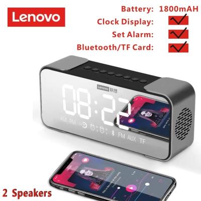 China Lenovo L022 BT 5.0 AUX Speakers PORTABLE Speakers Subwoofer Portable Wireless Speakers BT. sound box LED alarm clock for sale