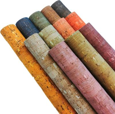 China Cork Fabric Sheets 12pcs Colored Faux Cork Waterproof Covers for Handcrafts Soft Cork Ribbon Fabric for Sewing Pockets Invent Purse Wallets for sale