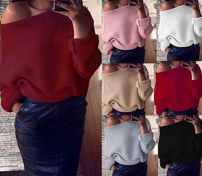 China Wholesale hot sale 2018 fashion sexy ladies anti-shrink off the shoulder women sweater (C16413) for sale