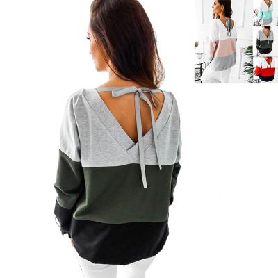 China 2018 Wholesale Fashion Women's V-Neck Women's Sweatshirts Anti-Shrink Wholesale Sexy Hoodies (C17513) for sale