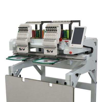 China Garment Shops Commercial Embroidery Machines Two Head Computer Embroidery Machine For Cap And Tee Shirts for sale