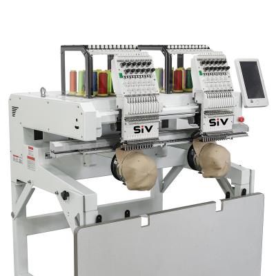 China Garment Shops Two Head High Speed ​​Automated Embroidery Machine 2 Head Embroidery Machine Cap Embroidery Machine for sale