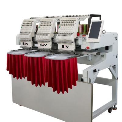 China Garment Shops SIV Commercial Home Embroidery Machine Three Heads Automated Embroidery Machine For T Shirt Hat for sale