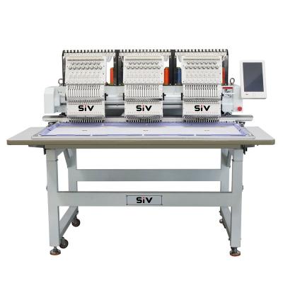 China Garment Shops SIV Computerized Three Heads Embroidery Machine Commercial Flat Embroidery Computer Machine for sale