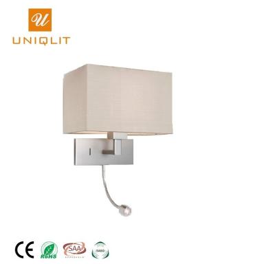 China Custom Modern European Style Hotel Stainless Steel LED Bed Room Wall Lamp for sale