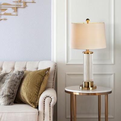 China Modern Contemporary Golden Brass Decor Bedside Crystal Glass LED Table Lamp for sale