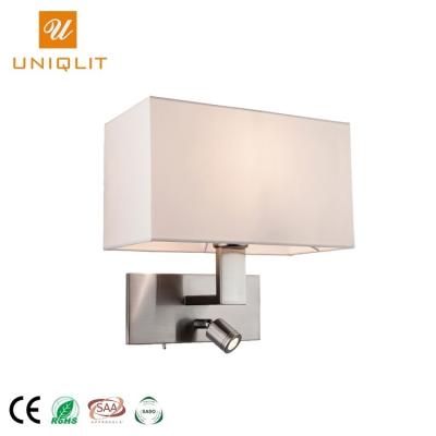 China Modern Modern Fabric Lampshade Hotel Bedroom Bedside Reading Wall Mounted Lamp for sale