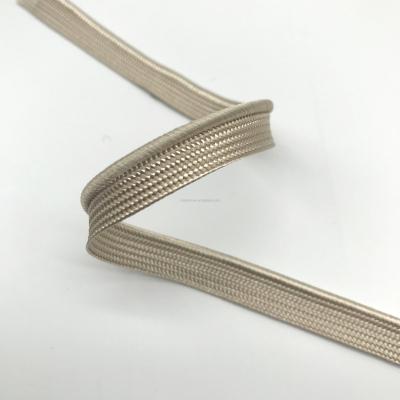 China Viable High Quality Polyester Bias Clothing Accessories 9mm Khaki Tubing Rope for sale