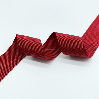 China High Tenacity 19mm Red Color Moiré Ribbons Grosgrain Gift Ribbon for sale