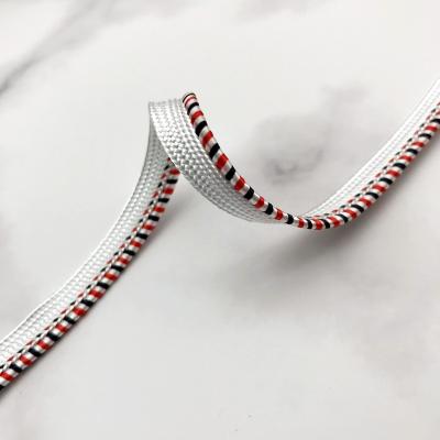 China Sustainable 8mm Polyester Color Stripe Piping Tape For Home Textile for sale