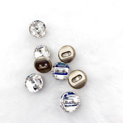 China Two Holes High Quality 10mm Viable Crystal Glass Buttons For Shirt for sale