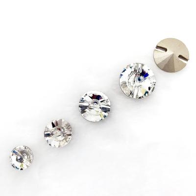 China 10mm Pointed Shaped Diamond Viable Crystal Rhinestone Buttons For Clothes for sale