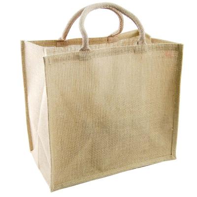 China Factory Wholesale Custom Print Natural Eco Friendly Handled Plain Jute Bags for sale