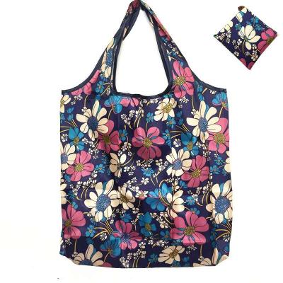 China Folding Reuseable Polyester Shopping Bag Collapsible Waterproof Tote Bag for sale