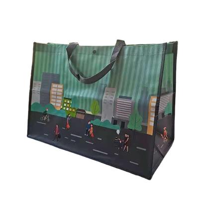 China Recyclable Recycled Lamination PP Woven Tote Bag Lamination PP Woven Bag For Custom for sale