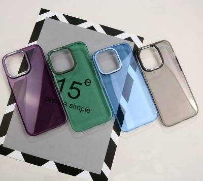 China Luxury Shockproof Alloy Button Frame PC Phone Case For iPhone14pro for sale