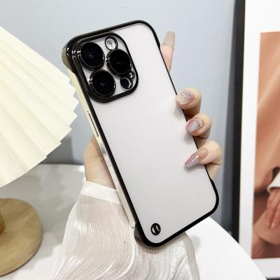 China Shockproof For iPhone14phonecase Luxury Frameless PC Material Ultra-thin Plating Inclusive Lens for sale