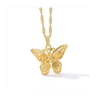 China The Most Popular CLASSIC 2022 K9 Crystal Butterfly Necklace Colorful Butterfly Pendant For Women for sale