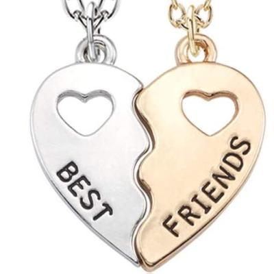 China CLASSIC BFF Friendship Necklace for 2 - Best Friend Necklaces for 2 Matching Heart Forever Pendant Necklaces for sale