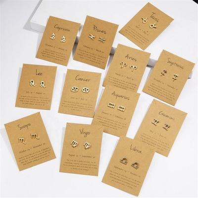 China CLASSIC High Quality Minimalist Jewelry 925 Sterling Silver Zodiac Stud Earring Fashion for sale